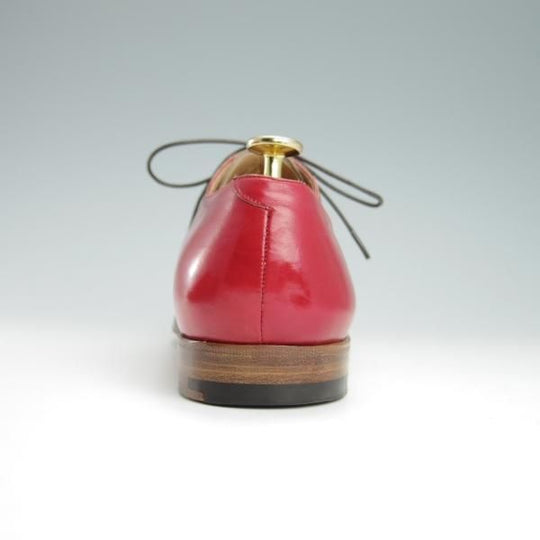 美品★(伊)MADE IN MARCHE/メイドインマルケ SIZE 39【★プレーントゥ/Vフロント】カーフ/赤/メンズ/Silvano Lattanzi★f859