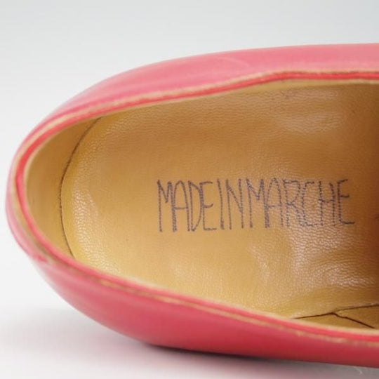 美品★(伊)MADE IN MARCHE/メイドインマルケ SIZE 39【★プレーントゥ/Vフロント】カーフ/赤/メンズ/Silvano Lattanzi★f859