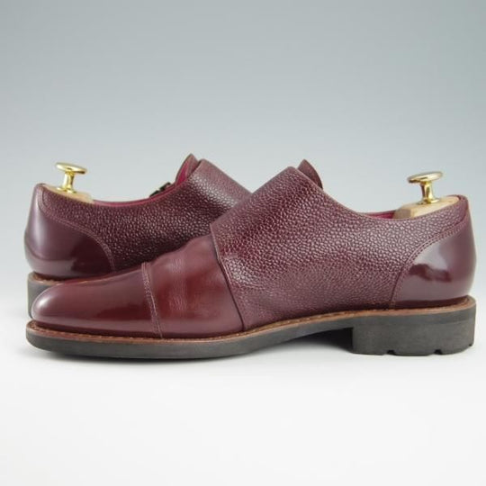 極上★パラブーツ SIZE 5.5【モデル定価￥80,300-★(仏)Vicomte A.別注/ダブルモンク】リスレザー×グレインレザー/赤茶/Paraboot★f860