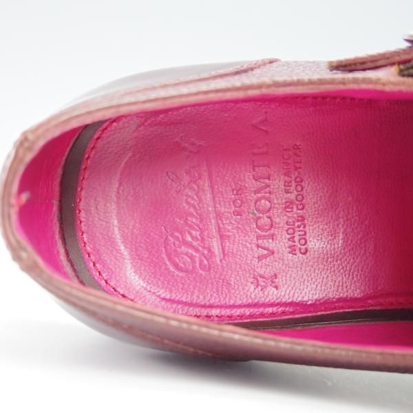 極上★パラブーツ SIZE 5.5【モデル定価￥80,300-★(仏)Vicomte A.別注/ダブルモンク】リスレザー×グレインレザー/赤茶/Paraboot★f860