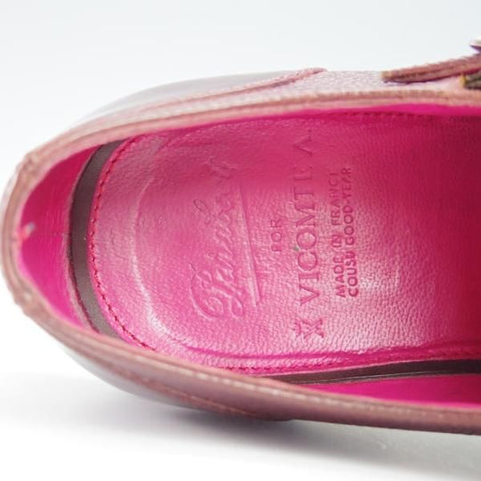 極上★パラブーツ SIZE 5.5【モデル定価￥80,300-★(仏)Vicomte A.別注/ダブルモンク】リスレザー×グレインレザー/赤茶/Paraboot★f860