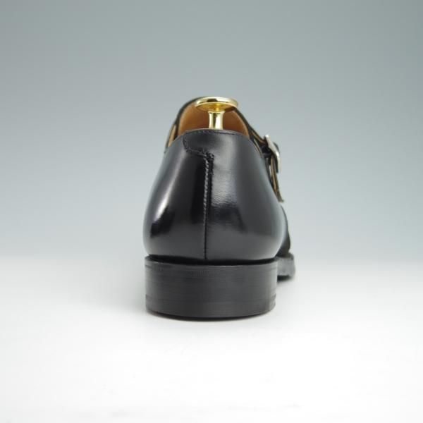 極上★クロケット&ジョーンズ 7.5E【コンビ仕様★LOWNDES 4/ラウンズ】ダブルモンク/スエード×カーフ/黒/メンズ/Crockett&Jones★f861