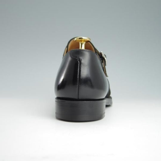 極上★クロケット&ジョーンズ 7.5E【コンビ仕様★LOWNDES 4/ラウンズ】ダブルモンク/スエード×カーフ/黒/メンズ/Crockett&Jones★f861