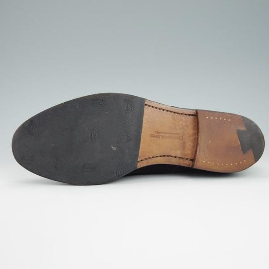 極上★クロケット&ジョーンズ 7.5E【コンビ仕様★LOWNDES 4/ラウンズ】ダブルモンク/スエード×カーフ/黒/メンズ/Crockett&Jones★f861