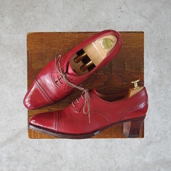 極上★(スペイン製)MEERMIN/メルミン(レディース) SIZE 5【★ヒール/セミブローグ】カーフ/赤茶★f862