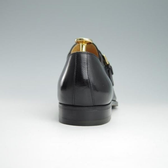 ほぼ試着程度★(伊)タニノクリスチー SIZE 5.5【定価15万円以上★モンクストラップ/109725】グレインレザー/黒/メンズ/TANINO CRISCI★f866