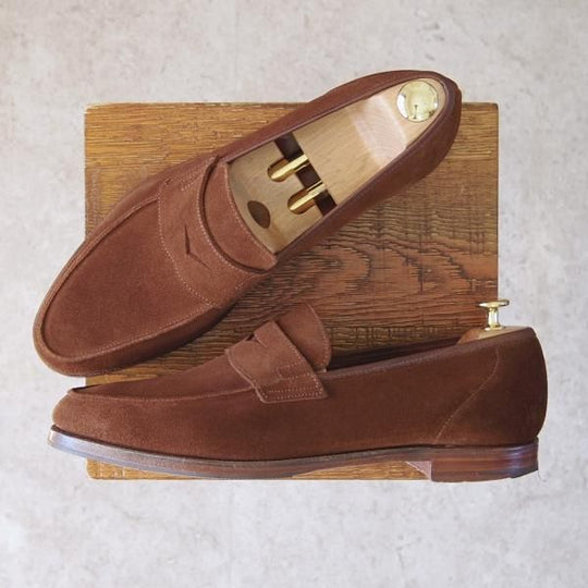 極上★クロケット&ジョーンズ 9.5E【★コインローファー/SELSEY】366ラスト/スエード/SNUFF/茶/メンズ/Crockett&Jones★f867