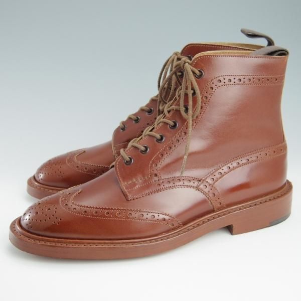極美品★トリッカーズ SIZE 8【定価￥88,000-★STOW/ストウ/5634】カントリーブーツ/マロンアンティーク/カーフ/茶/Tricker's★f870
