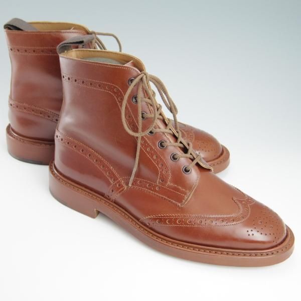 極美品★トリッカーズ SIZE 8【定価￥88,000-★STOW/ストウ/5634】カントリーブーツ/マロンアンティーク/カーフ/茶/Tricker's★f870