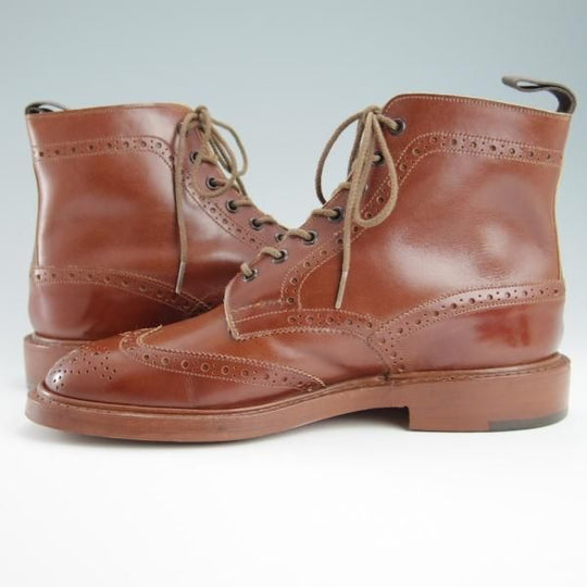 極美品★トリッカーズ SIZE 8【定価￥88,000-★STOW/ストウ/5634】カントリーブーツ/マロンアンティーク/カーフ/茶/Tricker's★f870