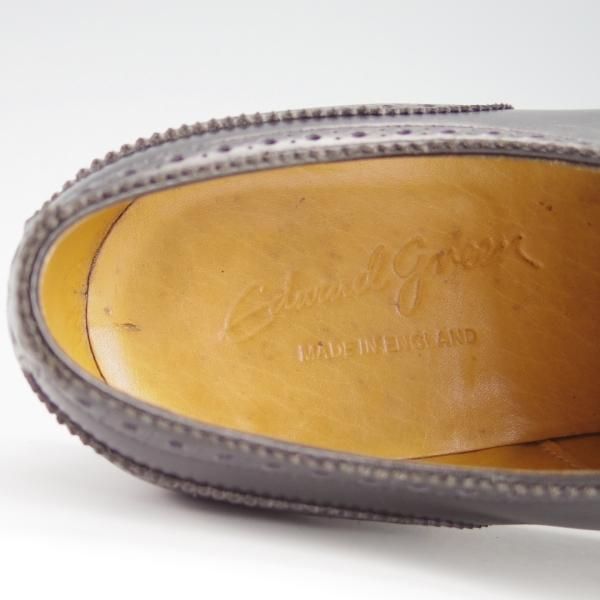 ★エドワードグリーン 6.5F【旧工場製★筆記体ロゴ/CANTERBURY/カンタベリー】202ラスト/クォーターブローグ/カーフ/黒/EDWARD GREEN★f871