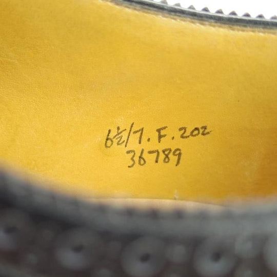 ★エドワードグリーン 6.5F【旧工場製★筆記体ロゴ/CANTERBURY/カンタベリー】202ラスト/クォーターブローグ/カーフ/黒/EDWARD GREEN★f871