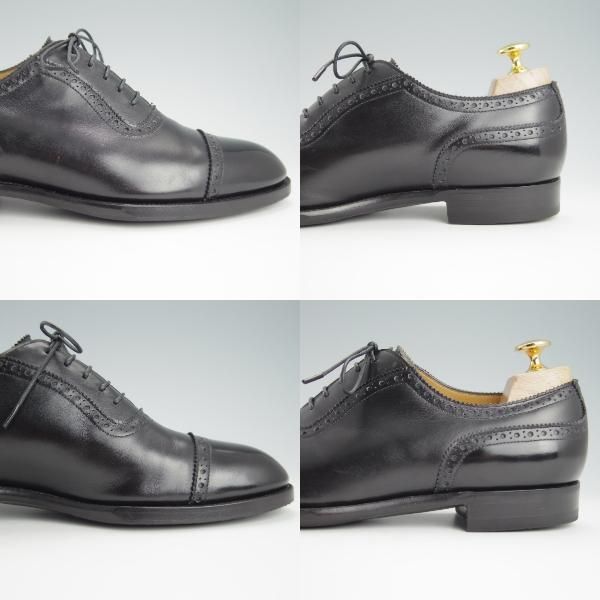★エドワードグリーン 6.5F【旧工場製★筆記体ロゴ/CANTERBURY/カンタベリー】202ラスト/クォーターブローグ/カーフ/黒/EDWARD GREEN★f871