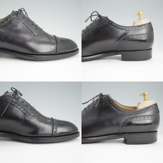 ★エドワードグリーン 6.5F【旧工場製★筆記体ロゴ/CANTERBURY/カンタベリー】202ラスト/クォーターブローグ/カーフ/黒/EDWARD GREEN★f871