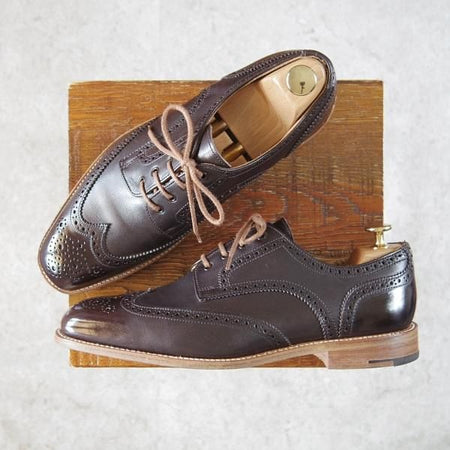 美品★トリッカーズ SIZE 8【★フルブローグ/M7070】カーフ/濃茶/メンズ/Tricker's★f881