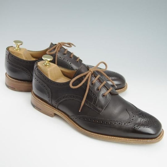 美品★トリッカーズ SIZE 8【★フルブローグ/M7070】カーフ/濃茶/メンズ/Tricker's★f881
