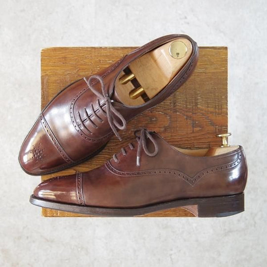 極上★ジョンロブ 7E【ミュージアムカーフ仕様★セミブローグ/TOWCESTER】7000ラスト/濃茶/メンズ/JOHN LOBB★f884