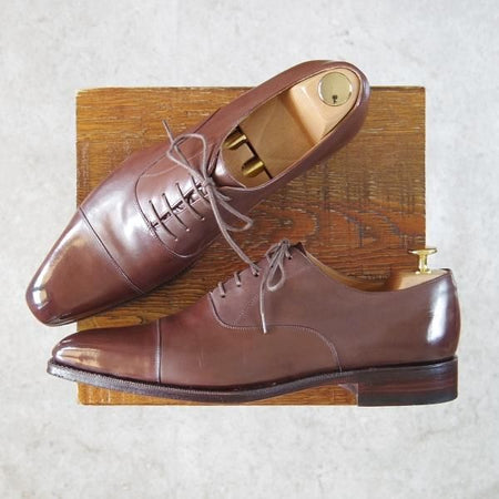 極美品★(スペイン製)MEERMIN/メルミン SIZE 8【グッドイヤーウェルテッド製法★ストレートチップ/濃茶】カーフ/メンズ★f885