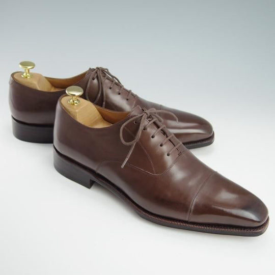 極美品★(スペイン製)MEERMIN/メルミン SIZE 8【グッドイヤーウェルテッド製法★ストレートチップ/濃茶】カーフ/メンズ★f885