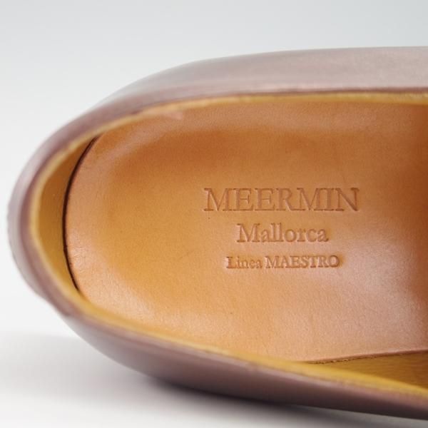 極美品★(スペイン製)MEERMIN/メルミン SIZE 8【グッドイヤーウェルテッド製法★ストレートチップ/濃茶】カーフ/メンズ★f885