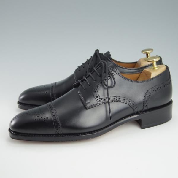 未使用★(スペイン製)YANKO/ヤンコ SIZE 6【グッドイヤーウェルテッド製法★セミブローグ/14468】カーフ/黒/メンズ★f887