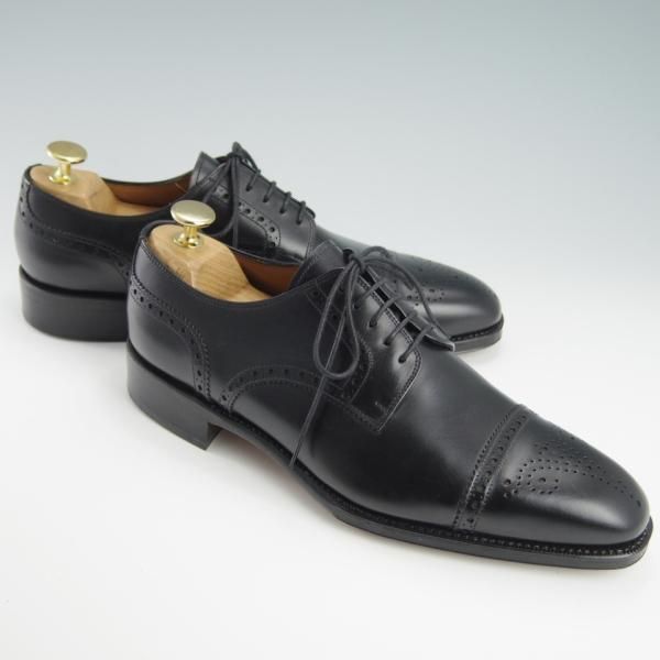 未使用★(スペイン製)YANKO/ヤンコ SIZE 6【グッドイヤーウェルテッド製法★セミブローグ/14468】カーフ/黒/メンズ★f887