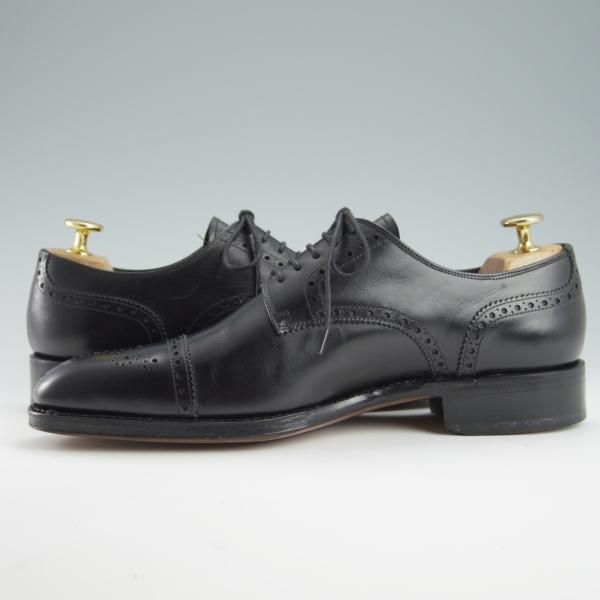 未使用★(スペイン製)YANKO/ヤンコ SIZE 6【グッドイヤーウェルテッド製法★セミブローグ/14468】カーフ/黒/メンズ★f887