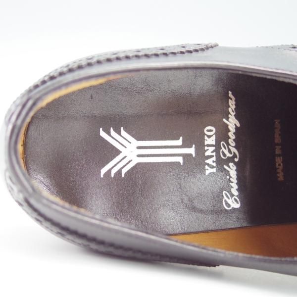 未使用★(スペイン製)YANKO/ヤンコ SIZE 6【グッドイヤーウェルテッド製法★セミブローグ/14468】カーフ/黒/メンズ★f887
