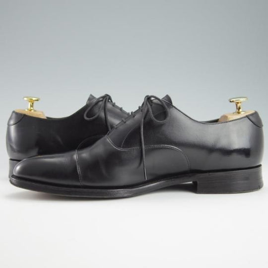 極上★(英)チーニー 7.5F【貴重★伊勢丹メンズ別注/半カラス仕上げ】11028ラスト/ストレートチップ/カーフ/黒/ISETAN/CHEANEY★f890