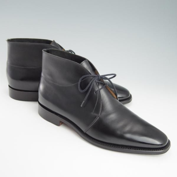 美品★ジョンロブ 7D【定価￥264,000-★ROMSEY/ロムゼイ】8000ラスト/チャッカブーツ/カーフ/黒/メンズ/JOHN LOBB★f896