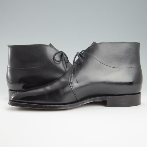 美品★ジョンロブ 7D【定価￥264,000-★ROMSEY/ロムゼイ】8000ラスト/チャッカブーツ/カーフ/黒/メンズ/JOHN LOBB★f896
