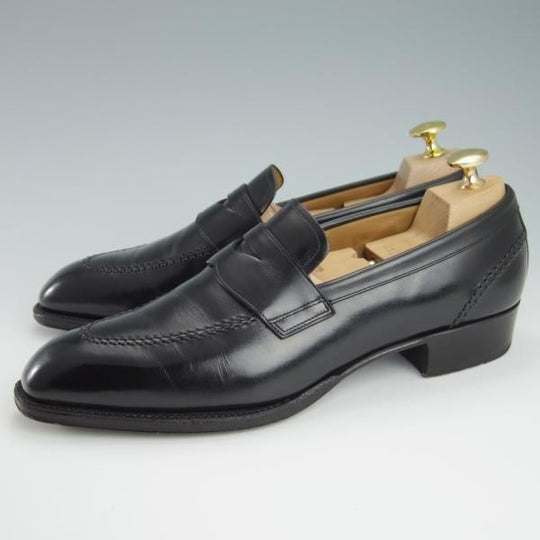 極上★シェットランドフォックス SIZE 6【モデル定価￥63,800-★ルートン/081F】コインローファー/カーフ/黒/メンズ/Shetlandfox★f897