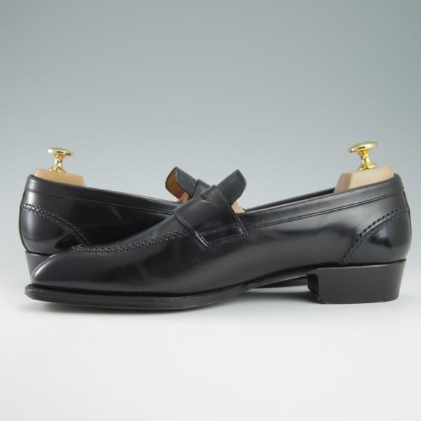 極上★シェットランドフォックス SIZE 6【モデル定価￥63,800-★ルートン/081F】コインローファー/カーフ/黒/メンズ/Shetlandfox★f897