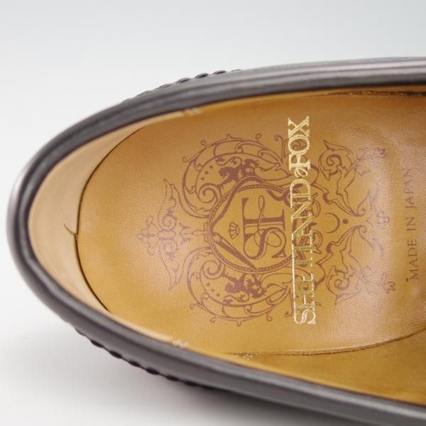 極上★シェットランドフォックス SIZE 6【モデル定価￥63,800-★ルートン/081F】コインローファー/カーフ/黒/メンズ/Shetlandfox★f897