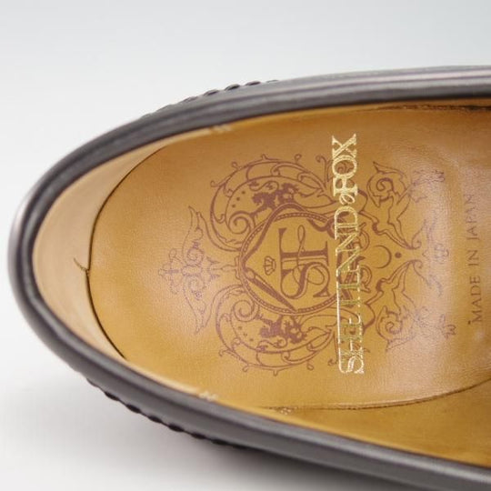 極上★シェットランドフォックス SIZE 6【モデル定価￥63,800-★ルートン/081F】コインローファー/カーフ/黒/メンズ/Shetlandfox★f897