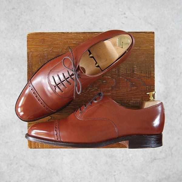 極上★(英)チーニー 6.5E【★ロイドフットウェア別注/Lloyd Footwear】Mシリーズ/89ラスト/パンチドキャップトゥ/カーフ/茶/CHEANEY★f900