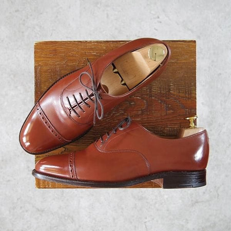 極上★(英)チーニー 6.5E【★ロイドフットウェア別注/Lloyd Footwear】Mシリーズ/89ラスト/パンチドキャップトゥ/カーフ/茶/CHEANEY★f900