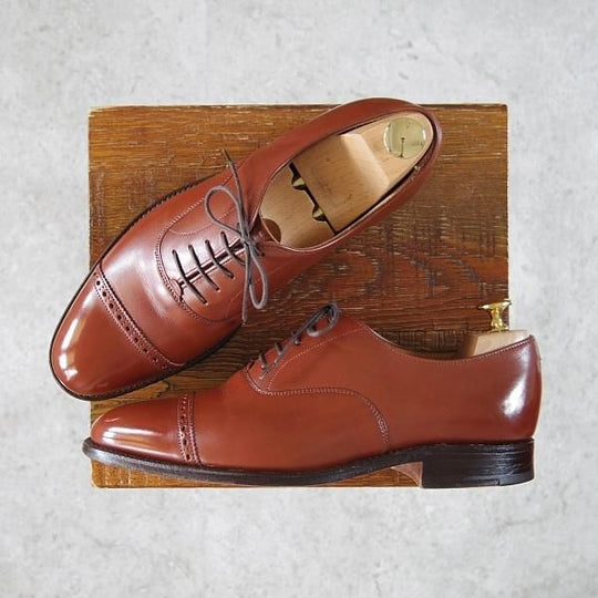 極上★(英)チーニー 6.5E【★ロイドフットウェア別注/Lloyd Footwear】Mシリーズ/89ラスト/パンチドキャップトゥ/カーフ/茶/CHEANEY★f900