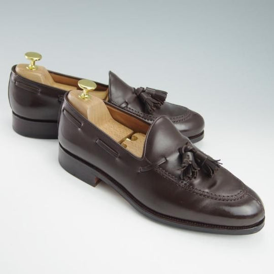 美品★(スペイン製)CARMINA/カルミナ SIZE 5.5【定価￥72,600-★タッセルローファー/734】FORESTラスト/ボックスカーフ/MARRON★f903