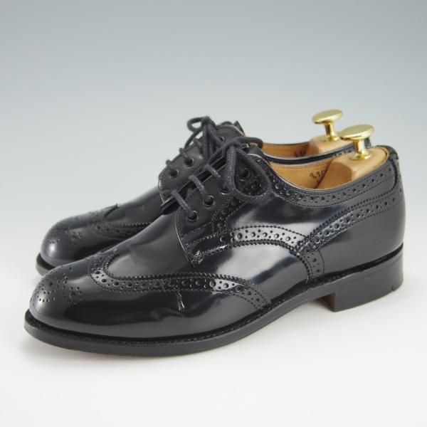 美品★トリッカーズ(レディース) SIZE 4.5【モデル定価￥78,840-★フルブローグ/L7292】短靴/パテントレザー/エナメル/黒/Tricker's★f912