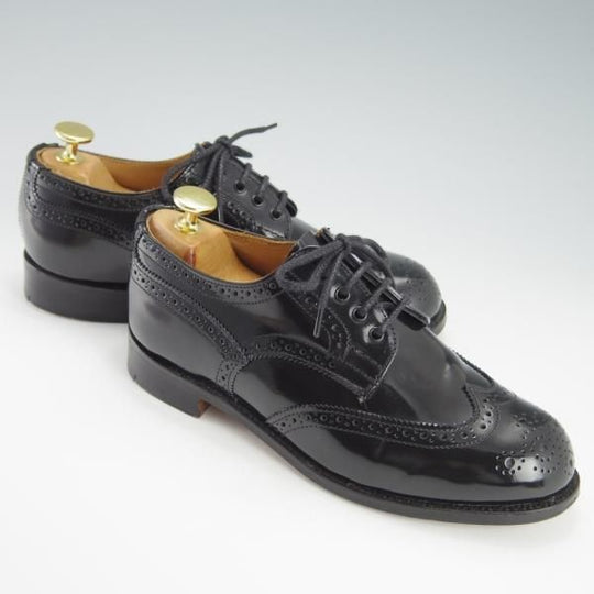 美品★トリッカーズ(レディース) SIZE 4.5【モデル定価￥78,840-★フルブローグ/L7292】短靴/パテントレザー/エナメル/黒/Tricker's★f912