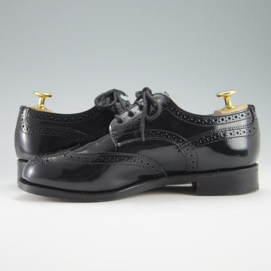 美品★トリッカーズ(レディース) SIZE 4.5【モデル定価￥78,840-★フルブローグ/L7292】短靴/パテントレザー/エナメル/黒/Tricker's★f912