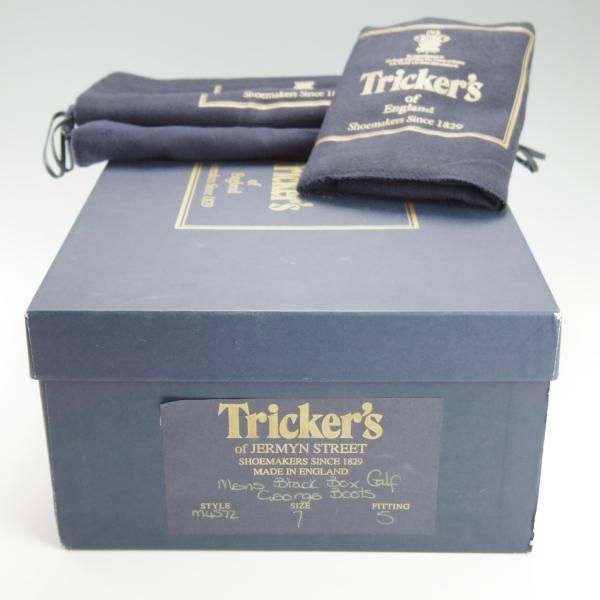 極上★トリッカーズ SIZE 7【貴重★ジョージブーツ/M4572】ボックスカーフ/黒/メンズ/Tricker's★f913
