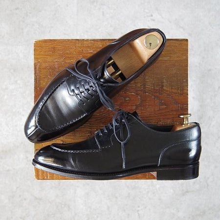 美品★(スペイン製)CARMINA/カルミナ SIZE 6【グッドイヤーウェルテッド製法★Uチップ/80564】カーフ/黒/メンズ★f914