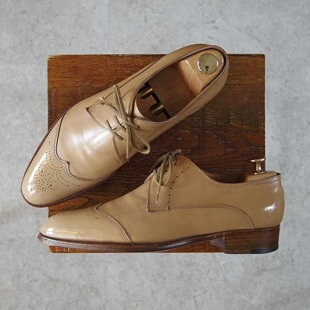 極上★ジョンロブ 6.5D【貴重★ショートウイング/AINTREE】1105ラスト/カーフ/薄茶/メンズ/JOHN LOBB★f916