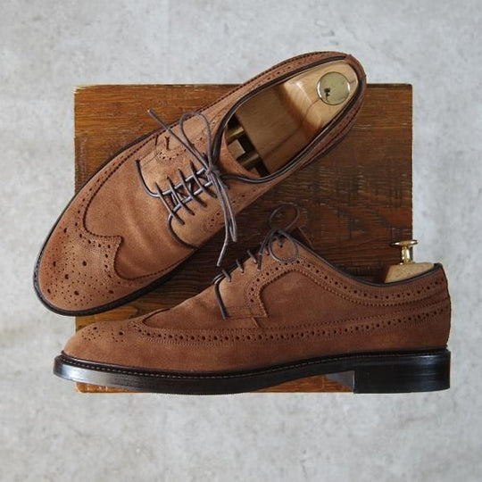 極美品★宮城興業 25.5E【オーダー価格￥52,800-★(墨田)fibonacciネーム/(英)C.F.ステッド社のスーパーバック仕様】茶★f917