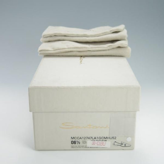 美品★(伊)サントーニ SIZE 6.5【同系モデル定価￥110,000-★ダブルモンクローファー/12747】スリッポン/スエード/紺/Santoni★f918