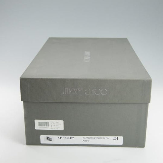 極美品★(英)JIMMY CHOO/ジミーチュウ SIZE 41【定価10万円以上★グリッタースエード仕様/FOXLEY】タッセルローファー/紺/メンズ★f919