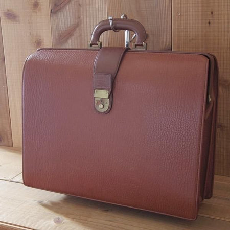 極上★(英)バーバリー/Burberry【貴重★レザー/ダレスバッグ】メンズ/ビジネス/バッグ/ブリーフケース/茶/革/鞄★N5667
