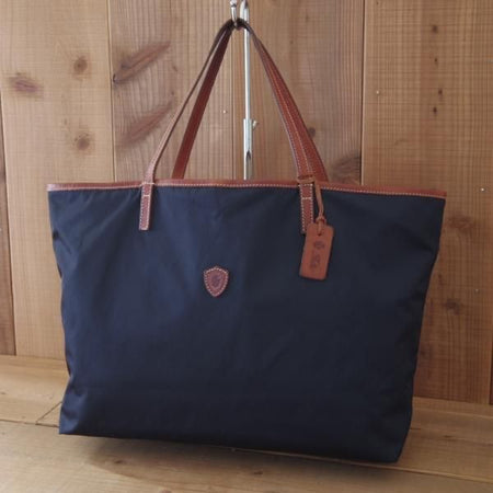 極上★フェリージ/Felisi【定番★トートバッグ/11-91】紺×茶/レザー×ナイロン/トート/バッグ/メンズ&レディース/ビジネス/革/鞄★N5669